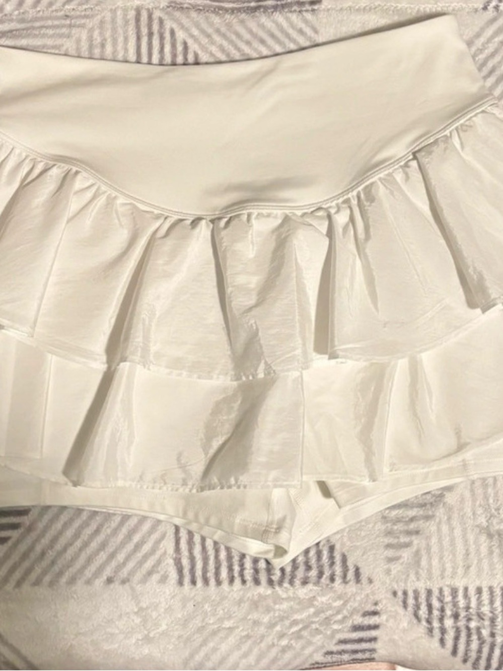 Free People White Tiered Ruffle Mini Skirt